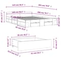 Pikkukuva 9 / 10: vidaXL Sängynrunko laatikoilla valkoinen 140x200 cm tekninen puu