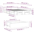 Miniatyrbillede 9 af 10: vidaXL sengeramme med skuffer 150x200 cm konstrueret træ hvid