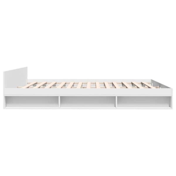 vidaXL Sengeramme med skuffer hvit 200x200 cm konstruert tre