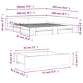 Miniatyrbilde 9 av 10: vidaXL Sengeramme med skuffer hvit 200x200 cm konstruert tre