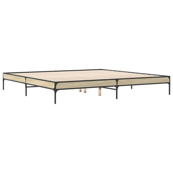 vidaXL Sengeramme sonoma eik 200x200 cm konstruert tre og metall