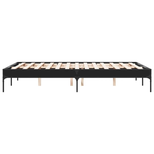 vidaXL sengestel 120x200 cm konstrueret træ og metal sort