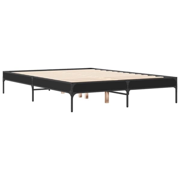 vidaXL sengestel 120x200 cm konstrueret træ og metal sort