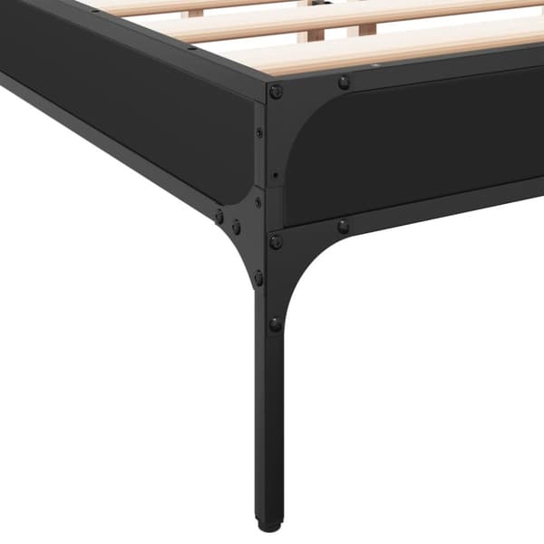 vidaXL sengestel 120x200 cm konstrueret træ og metal sort