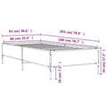 Miniatyrbilde 8 av 9: vidaXL Sengeramme grå sonoma 90x200 cm konstruert tre og metall