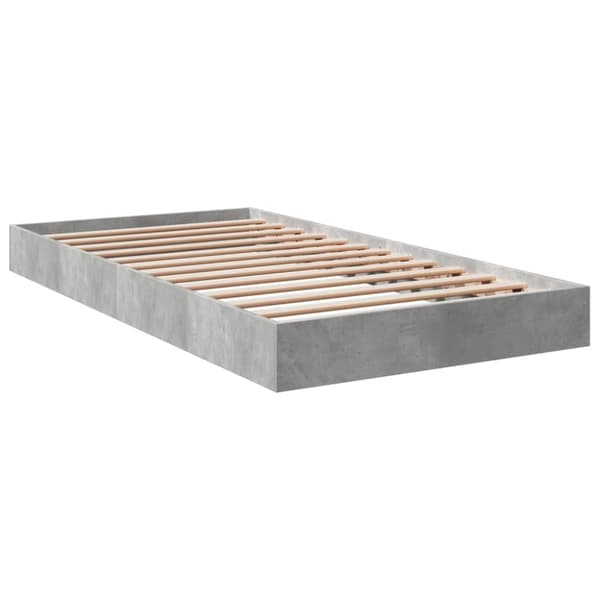 vidaXL sengeramme 100x200 cm konstrueret træ betongrå