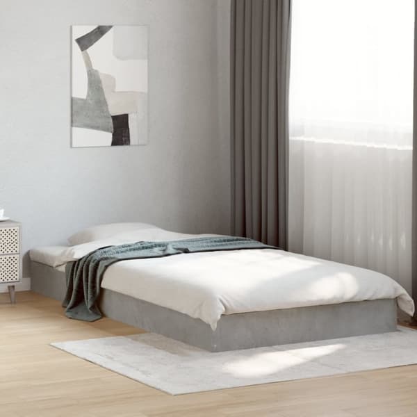 vidaXL sengeramme 100x200 cm konstrueret træ betongrå