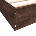 Miniatyrbilde 8 av 10: vidaXL Sengeramme uten madrass brun eik 140x200 cm konstruert tre