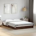 Miniatyrbilde 1 av 10: vidaXL Sengeramme uten madrass brun eik 140x200 cm konstruert tre