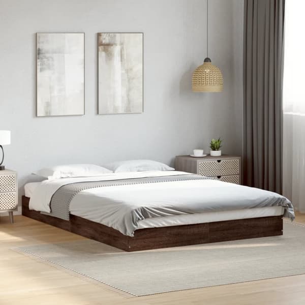 vidaXL Sengeramme uten madrass brun eik 140x200 cm konstruert tre