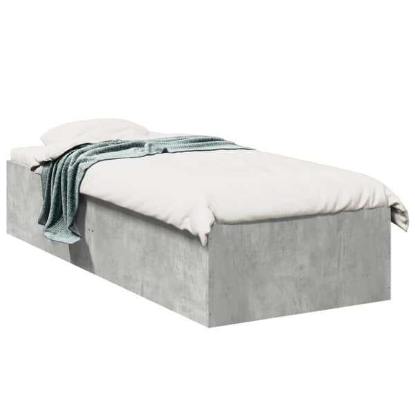 vidaXL Sengeramme betonggrå 75x190 cm konstruert tre