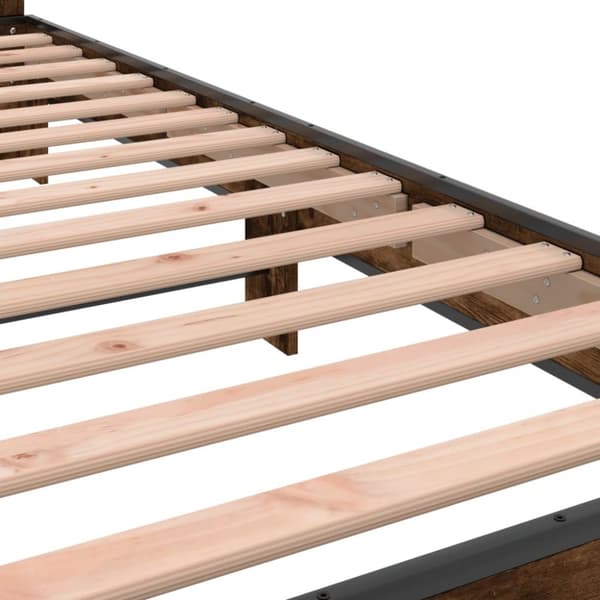 vidaXL Sängynrunko savutammi 90x200 cm tekninen puu ja metalli
