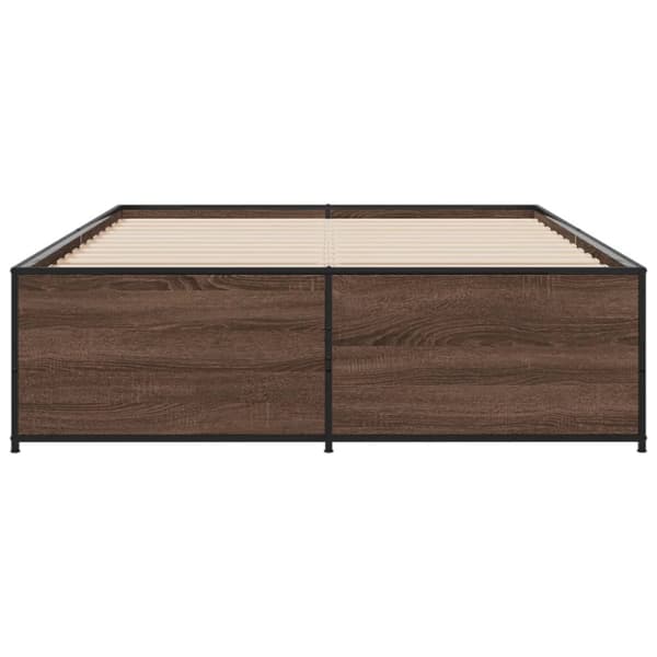 vidaXL Sengeramme brun eik 120x190 cm konstruert tre og metall