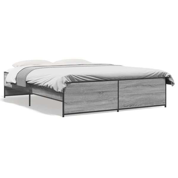 vidaXL Sengeramme sonoma eik 160x200 cm konstruert tre og metall