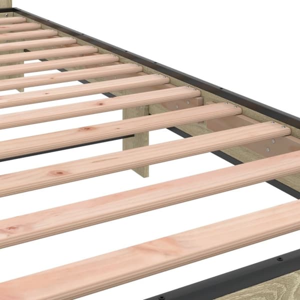 vidaXL Sengeramme sonoma eik 100x200 cm konstruert tre og metall