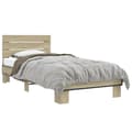 Miniatyrbilde 9 av 9: vidaXL Sengeramme sonoma eik 100x200 cm konstruert tre og metall