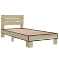Miniatyrbilde 1 av 9: vidaXL Sengeramme sonoma eik 100x200 cm konstruert tre og metall