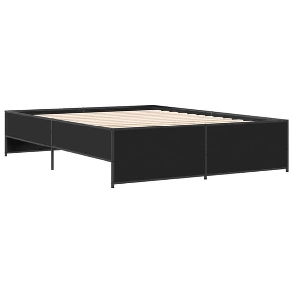vidaXL Sängram svart 150x200 cm konstruerat trä och metall