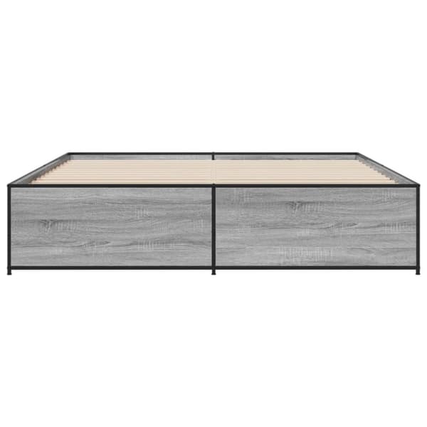 vidaXL Sengeramme grå sonoma 180x200 cm konstruert tre og metall