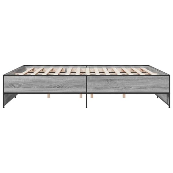 vidaXL Sengeramme grå sonoma 180x200 cm konstruert tre og metall