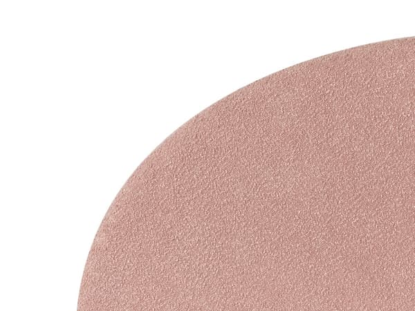 Dobbeltseng med oppbevaring Pastellrosa Bouclé 180 x 200 cm Halvrund sengegavl Minimalistisk og retro stil Sengeramme Soverom