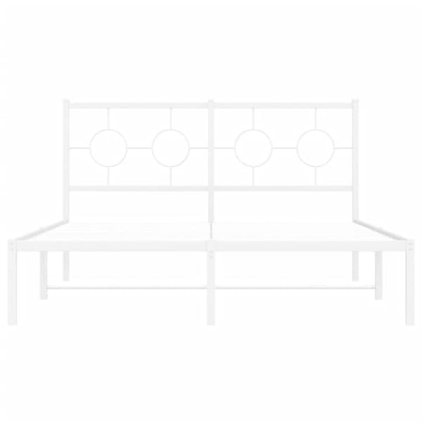 vidaXL sengeramme med sengegavl 140x200 cm metal hvid