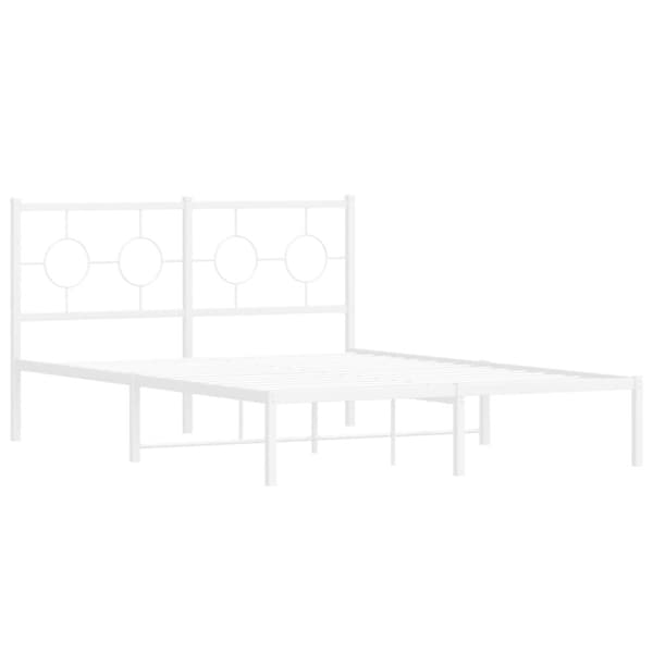 vidaXL sengeramme med sengegavl 140x200 cm metal hvid