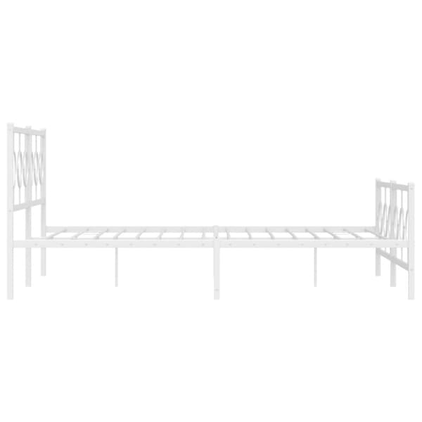 vidaXL sengeramme med sengegavl og fodgærde 180x200 cm metal hvid