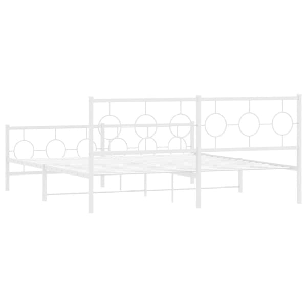 vidaXL sengeramme med sengegavl og fodgærde 180x200 cm metal hvid