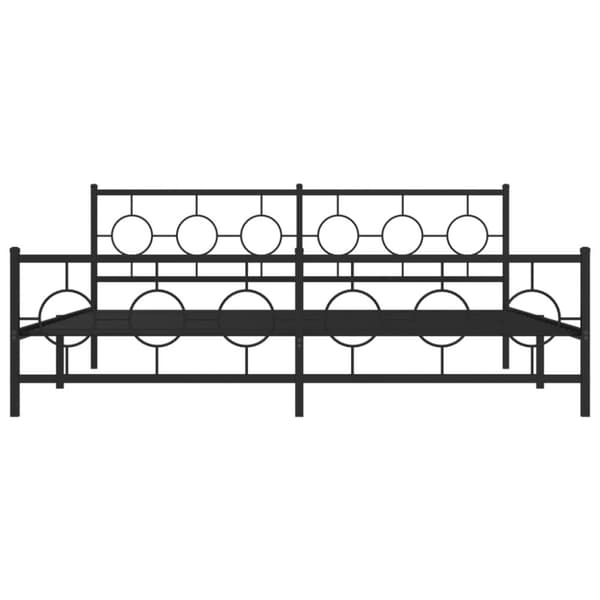vidaXL sengeramme med sengegavl og fodgærde 200x200 cm metal sort