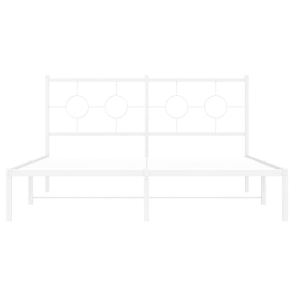 vidaXL sengeramme med sengegavl 150x200 cm metal hvid