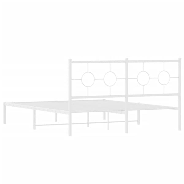 vidaXL sengeramme med sengegavl 150x200 cm metal hvid