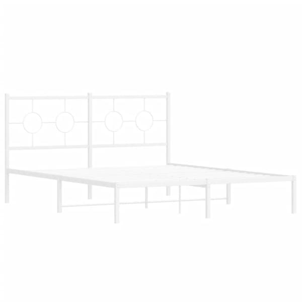 vidaXL sengeramme med sengegavl 150x200 cm metal hvid