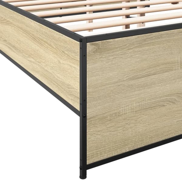 vidaXL sengestel 120x200 cm konstrueret træ og metal sonoma-eg
