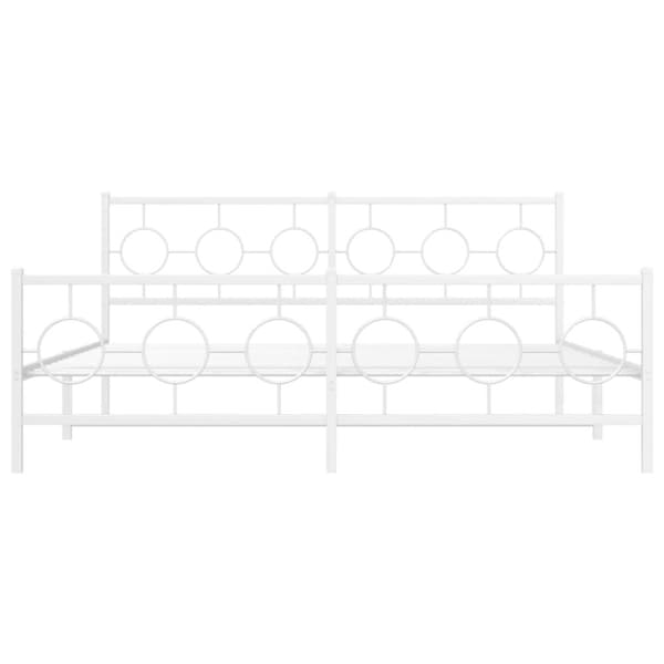 vidaXL Metallinen sängynrunko päädyillä valkoinen 183x213 cm