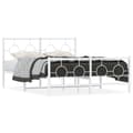 Miniatyrbillede 10 af 10: vidaXL sengeramme med sengegavl og fodgærde 140x190 cm metal hvid