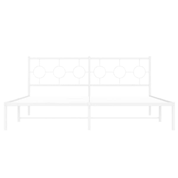 vidaXL sengeramme med sengegavl 180x200 cm metal hvid