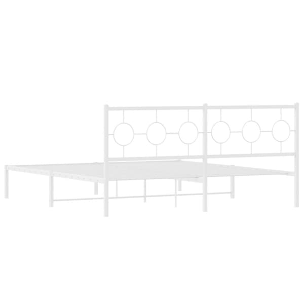 vidaXL sengeramme med sengegavl 180x200 cm metal hvid