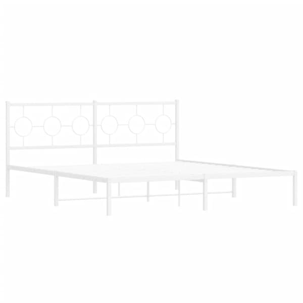 vidaXL sengeramme med sengegavl 180x200 cm metal hvid
