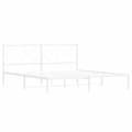 Miniatyrbillede 1 af 10: vidaXL sengeramme med sengegavl 180x200 cm metal hvid