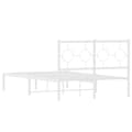 Miniatyrbillede 6 af 10: vidaXL sengeramme med sengegavl 120x200 cm metal hvid