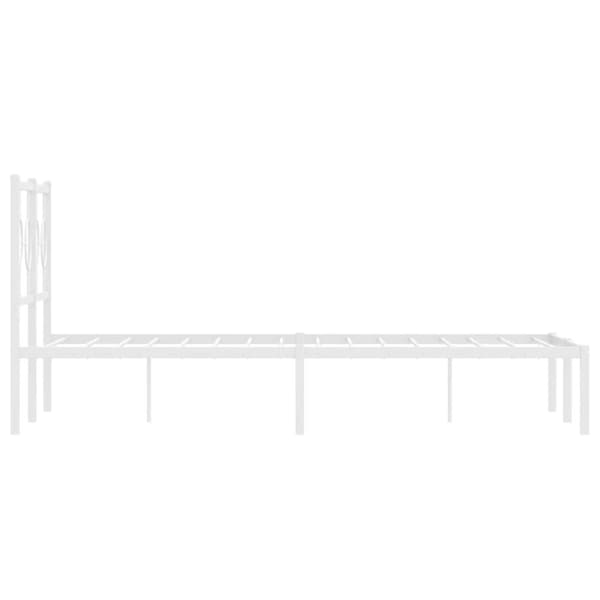 vidaXL Sängram med huvudgavel metall vit 120x200 cm