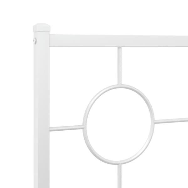 vidaXL Sängram med huvudgavel och fotgavel vit metall 193x203 cm