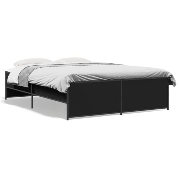 vidaXL Sengeramme svart 120x190 cm konstruert tre og metall
