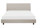 Miniatyrbilde 4 av 11: Vannseng Beige Polyester Stoff 160 x 200 cm Sengegavl Lamelbunn Soverom Minimalistisk Moderne