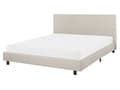 Miniatyrbilde 1 av 11: Vannseng Beige Polyester Stoff 160 x 200 cm Sengegavl Lamelbunn Soverom Minimalistisk Moderne