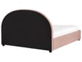 Miniatyrbillede 7 af 10: Dobbelt containerseng betrukket med minimalistisk retro beige stof 160 x 200