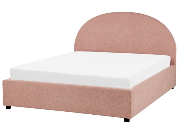 Dobbelt containerseng betrukket med minimalistisk retro beige stof 140 x 200