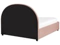 Miniatyrbillede 6 af 11: Dobbelt containerseng betrukket med minimalistisk retro beige stof 140 x 200