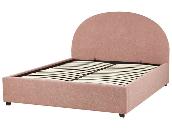 Dobbelt containerseng betrukket med minimalistisk retro beige stof 140 x 200